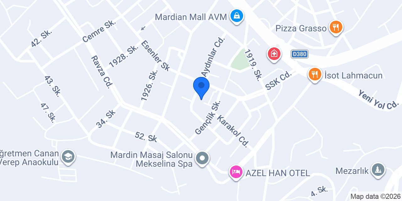 Mardin Birey Özel Öğretim Kursu konumu