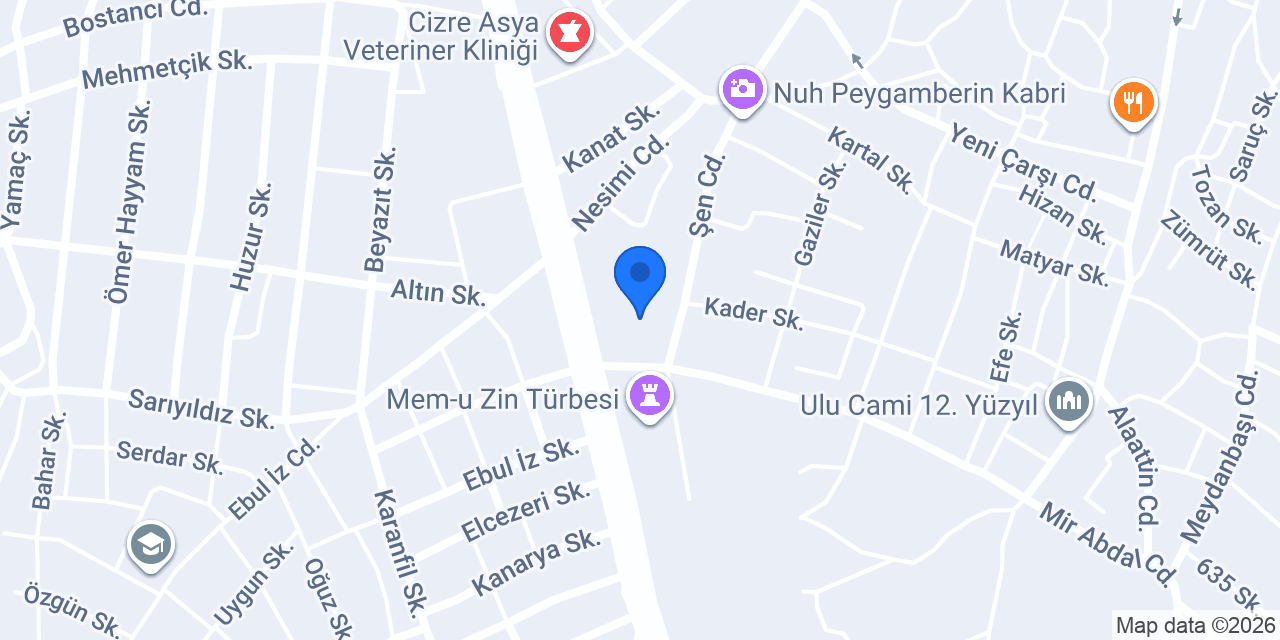Cizre Taksi Otogar konumu