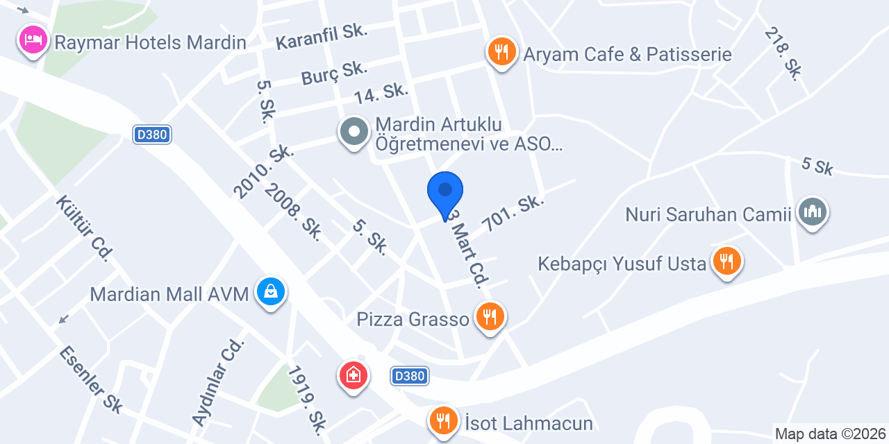 Mardin Çiçekçilik konumu