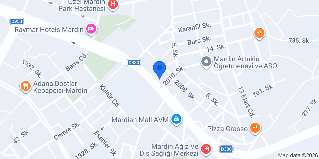 Yapı Kredi - Mardin Şubesi konumu