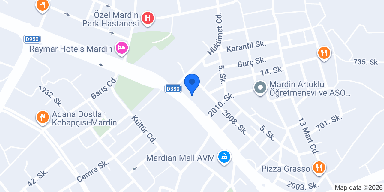 Şekerbank Mardin Merkez konumu
