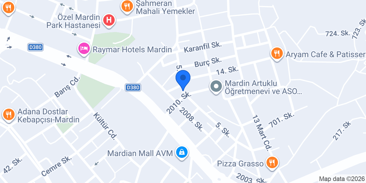 Mardin Neşe pişirim evi konumu