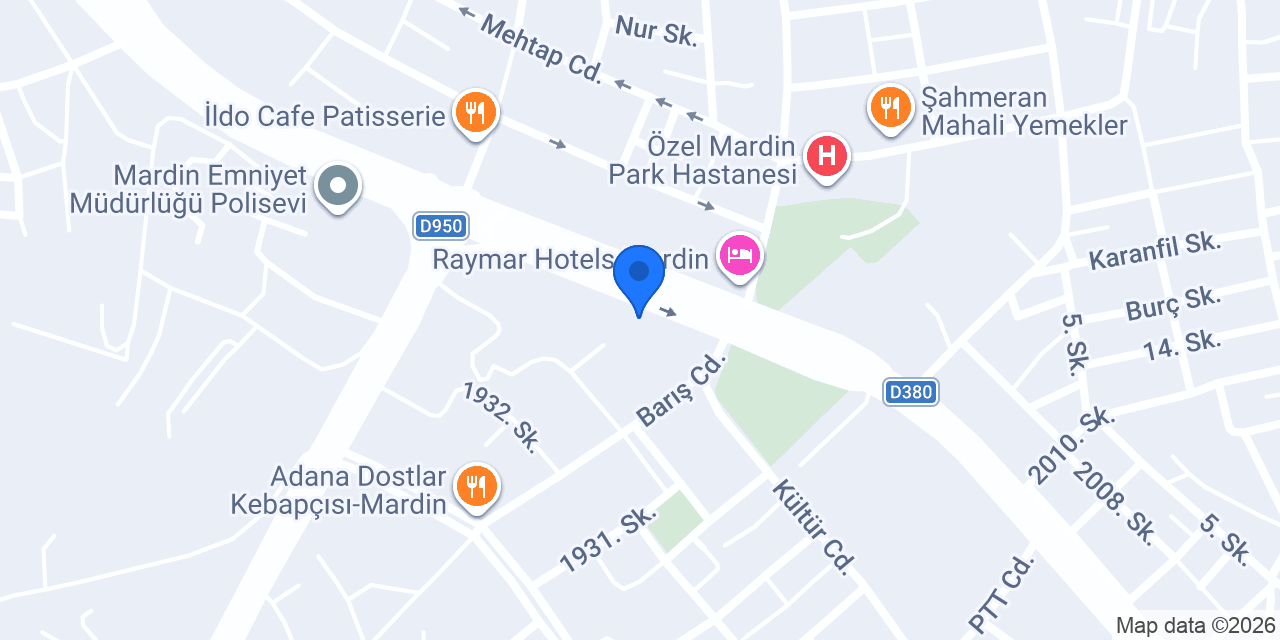 Garanti BBVA Mardin Şubesi konumu