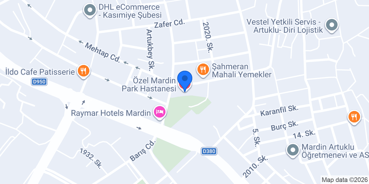 Özel Mardin Park Hastanesi konumu