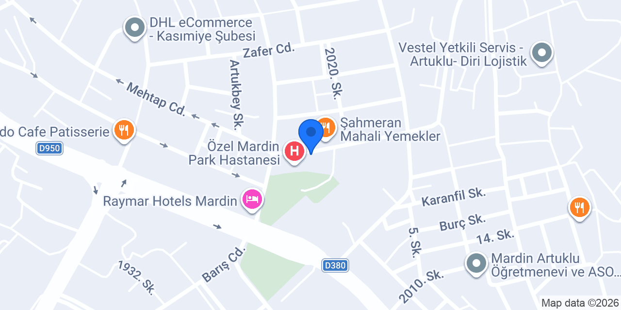 İsveç Pizzeria Mardin konumu