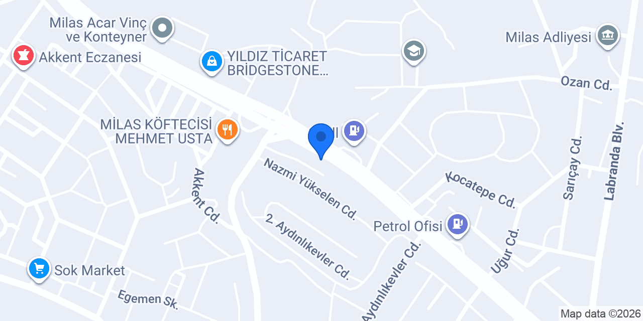 Milas Mobilya Dünyası konumu
