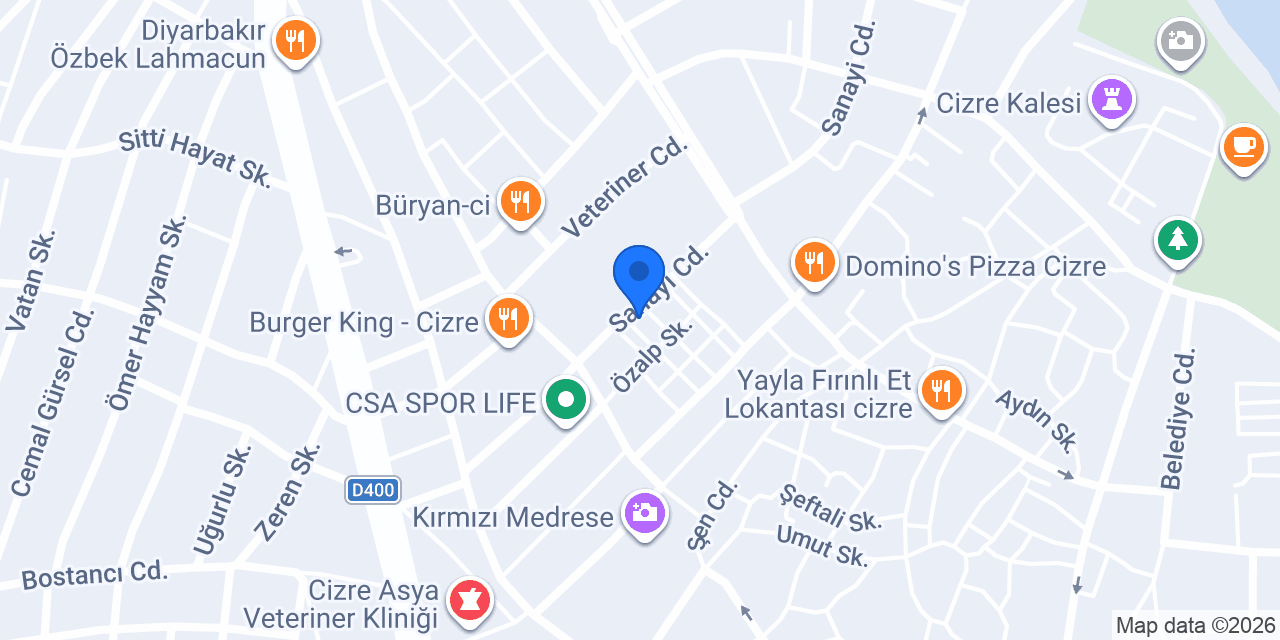 Garanti BBVA Cizre Şubesi konumu