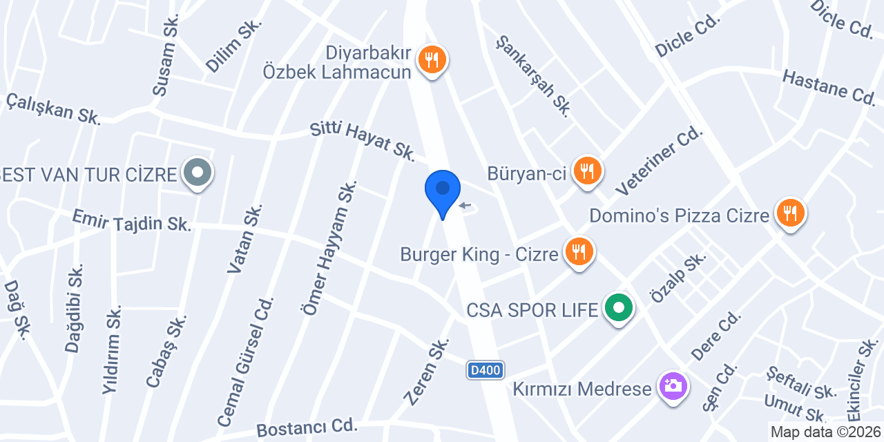 Med Cızir Diş Kliniği konumu
