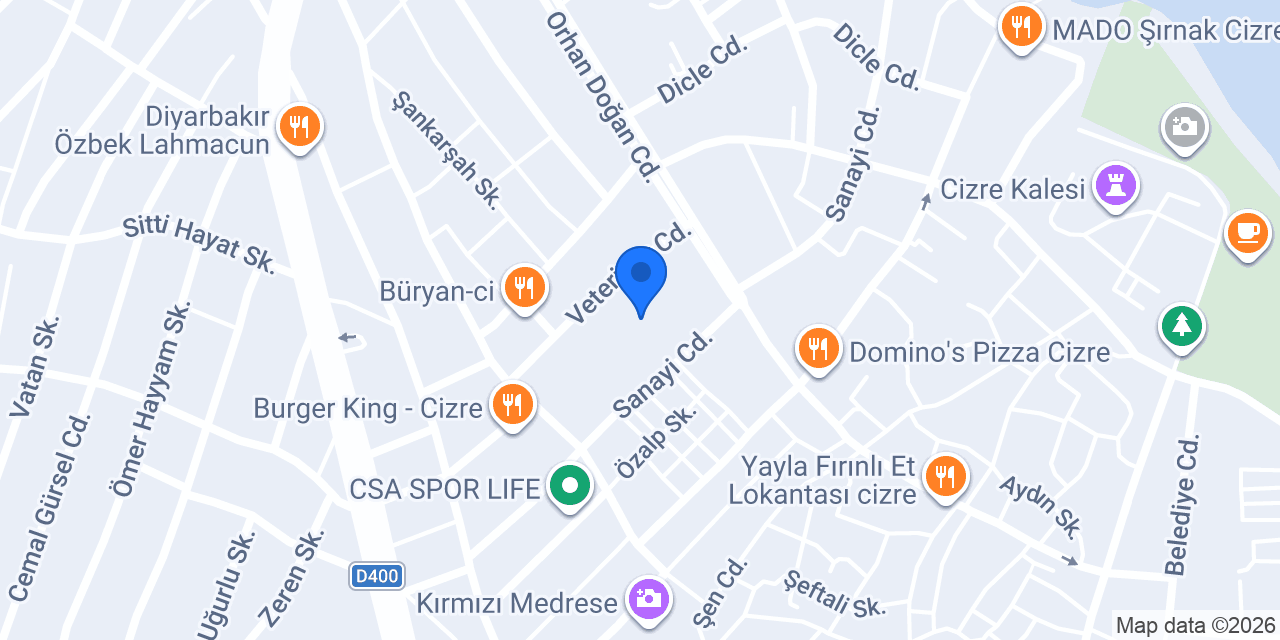 DenizBank Cizre Şubesi konumu