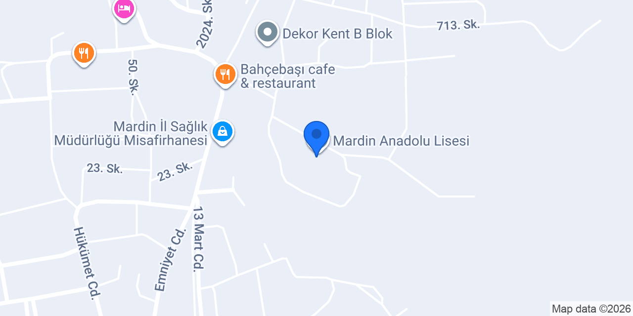 Mardin Anadolu Lisesi konumu