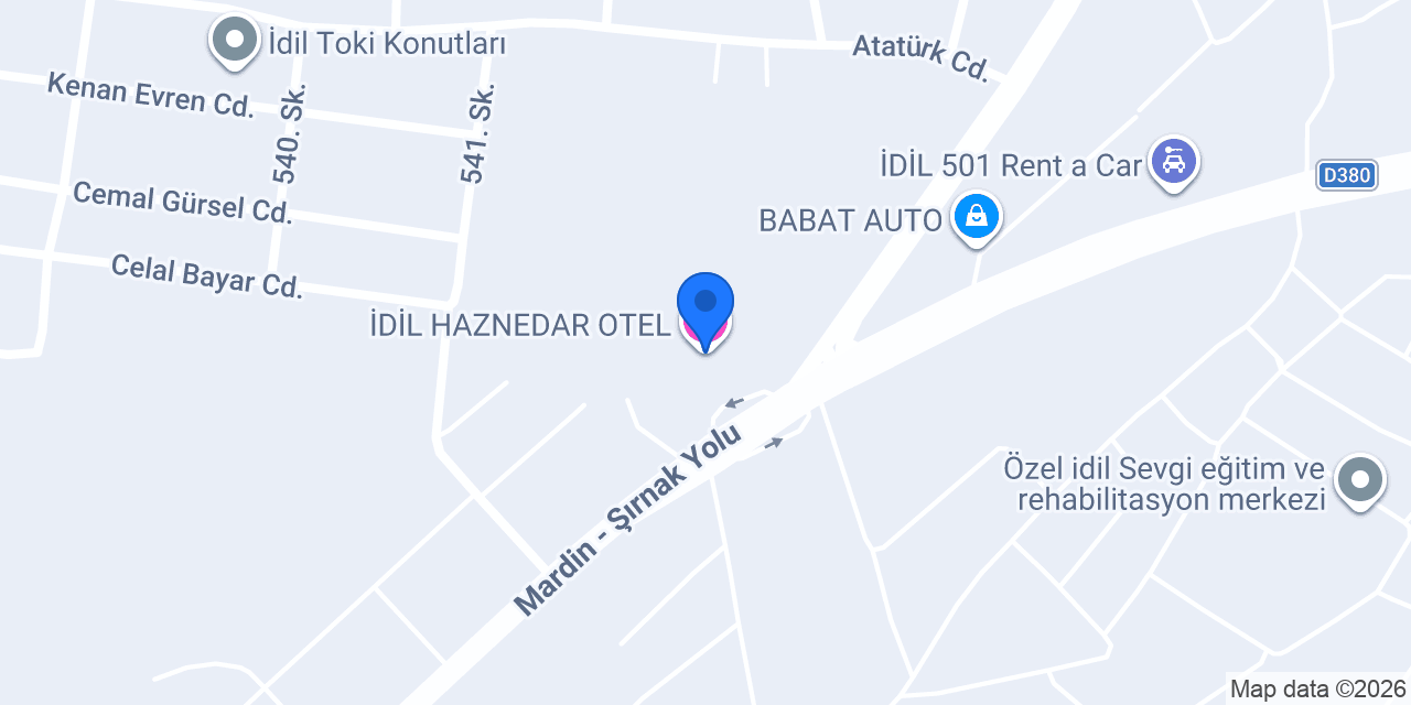 İDİL HAZNEDAR OTEL konumu