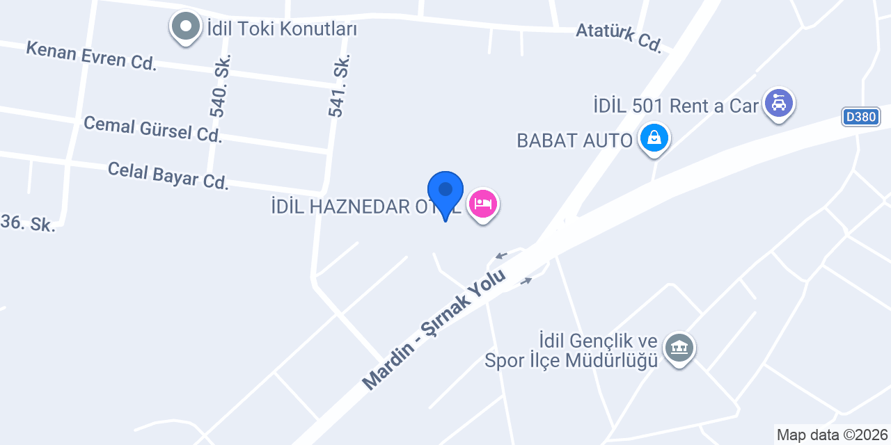 Haznedar otel Efla Hatun SPA konumu