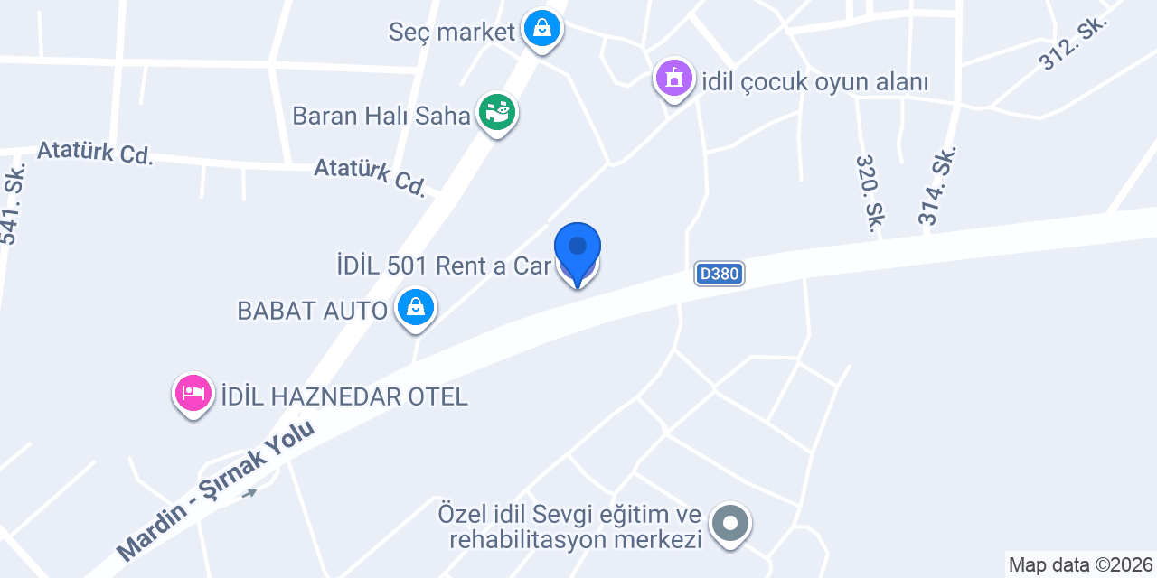 İDİL 501 Rent a Car konumu