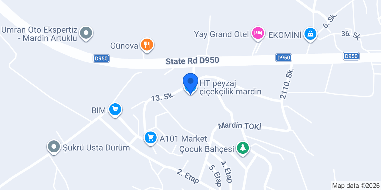 HT peyzaj çiçekçilik mardin konumu