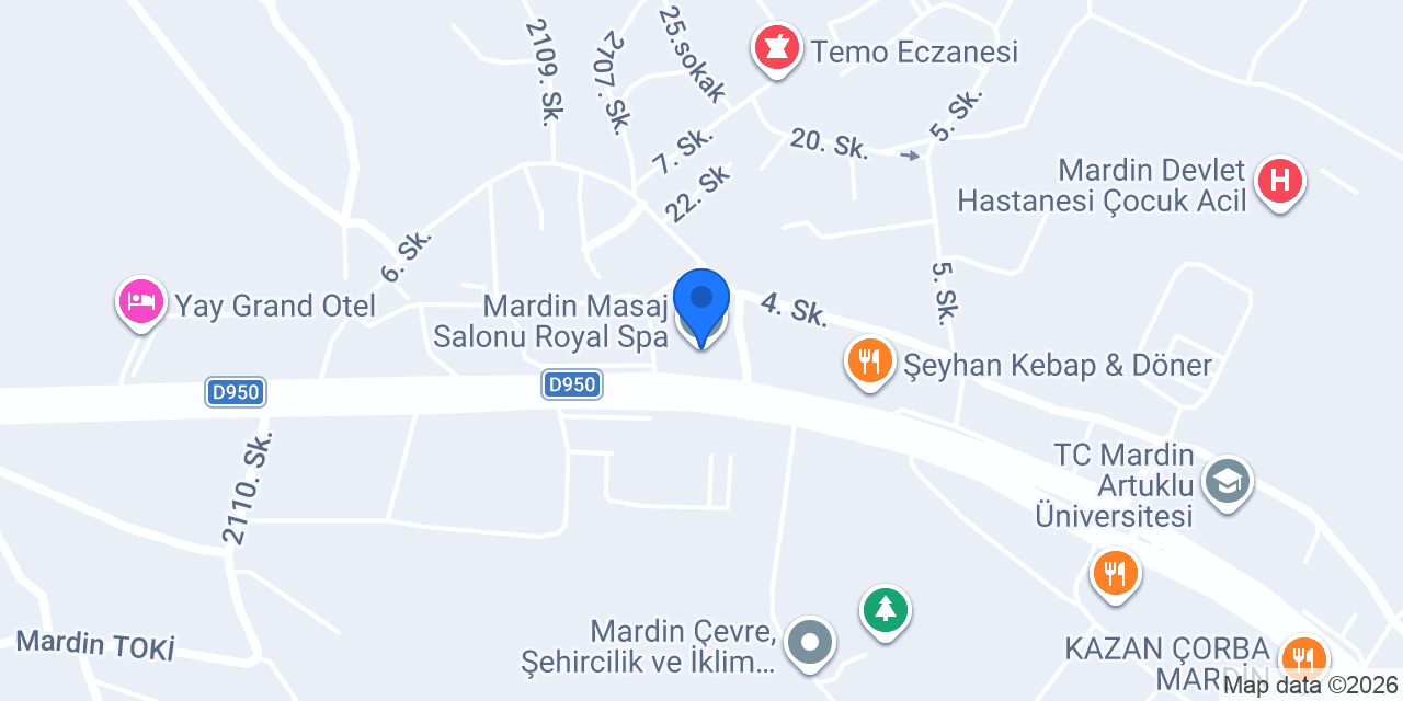 Mardin Masaj Salonu Royal Spa konumu