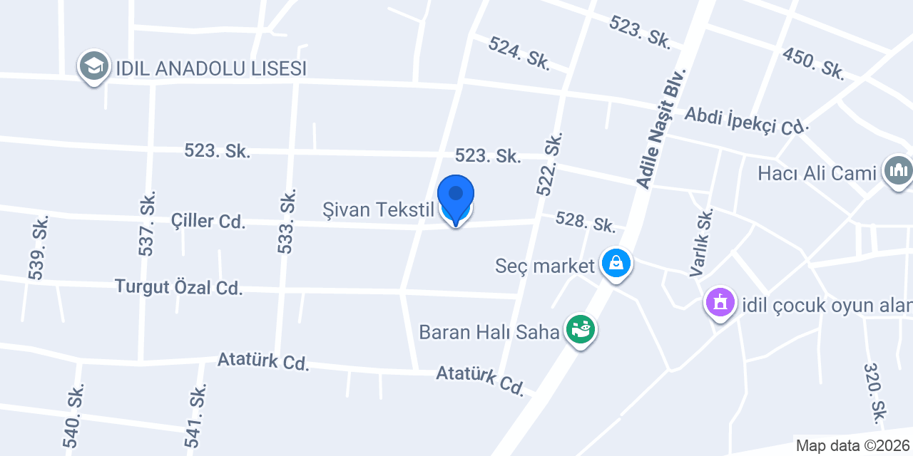 Şivan Tekstil konumu