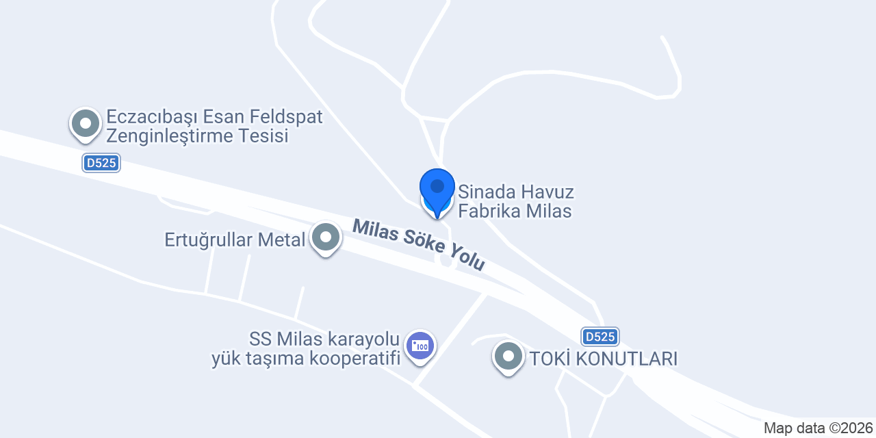 Sinada Havuz Fabrika Milas konumu