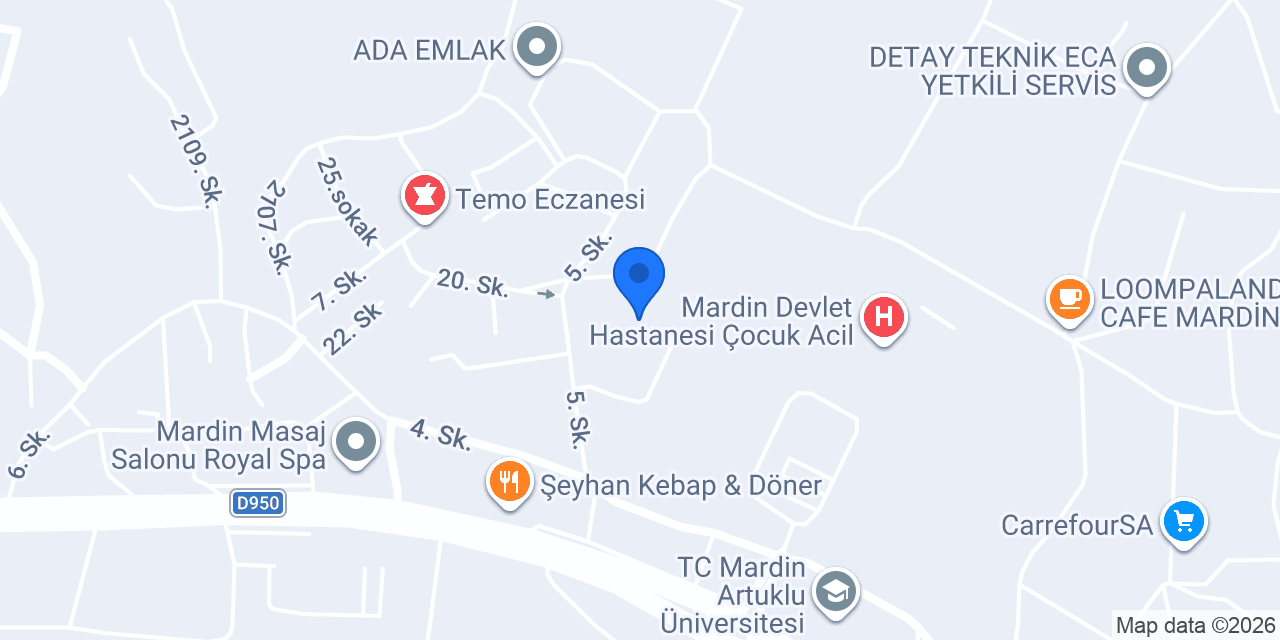 Artuklu İlçe Sağlık Müdürlüğü konumu