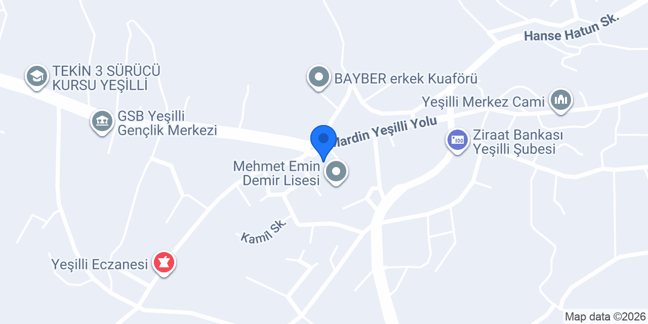 Yeşilli İlçe Emniyet Amirliği konumu