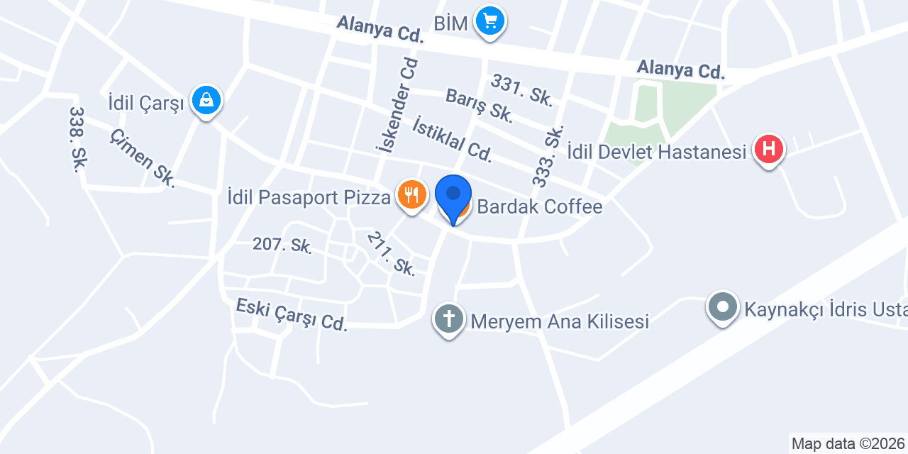 Bardak Coffee konumu