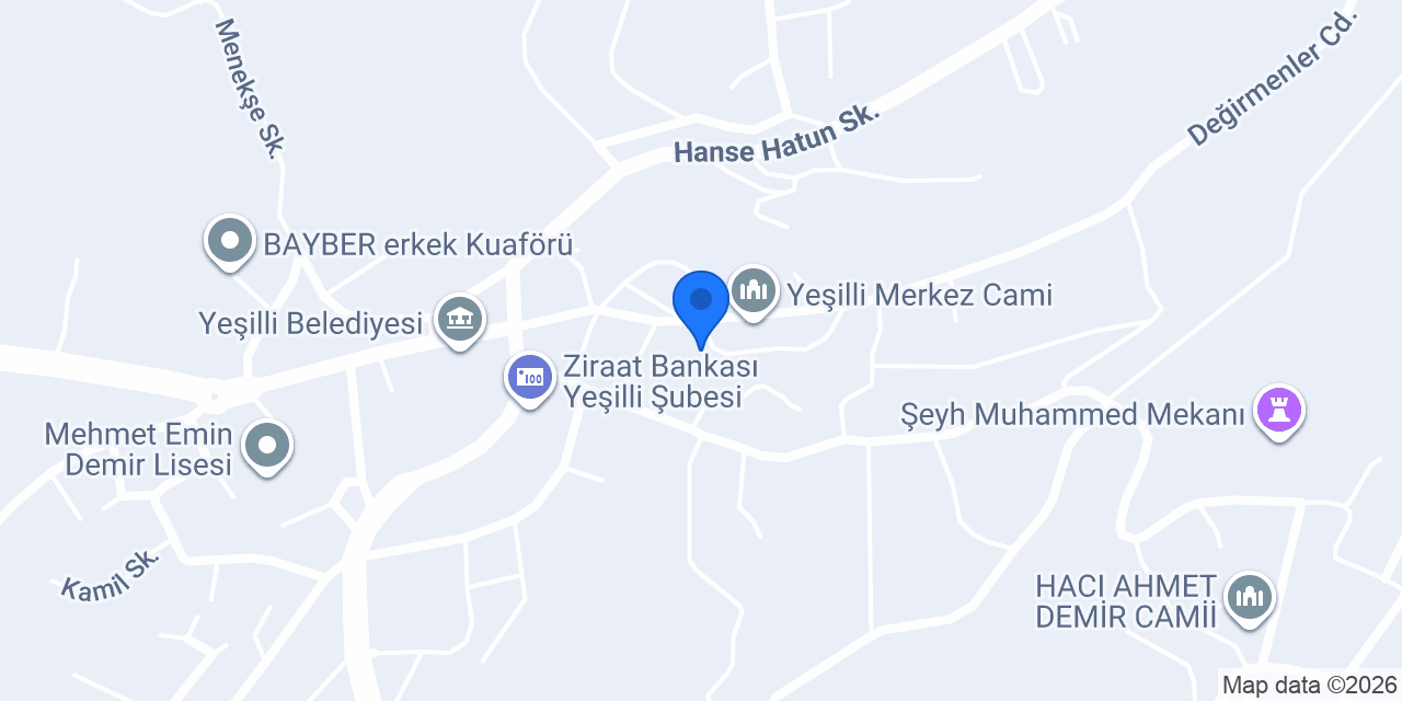 Yeşilli taksi konumu