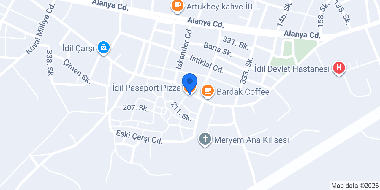 İdil Pasaport Pizza konumu
