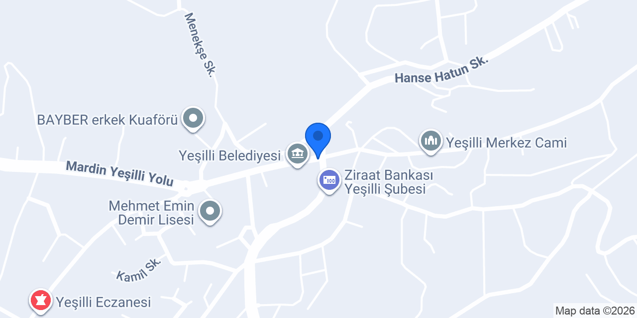 Yeşilli İlçe Nüfus Müdürlüğü konumu