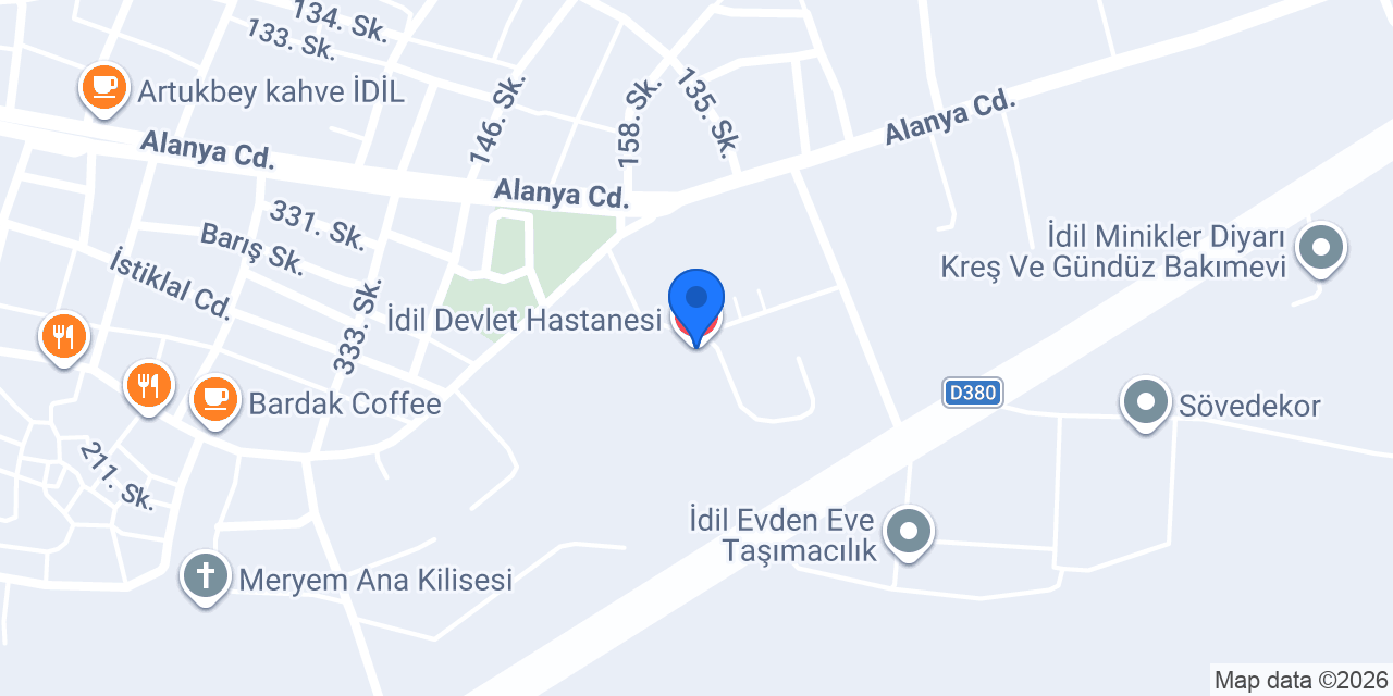 İdil Devlet Hastanesi konumu