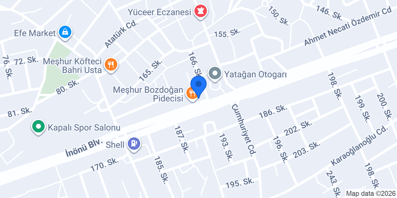 Aras Kargo Yatağan Şubesi konumu