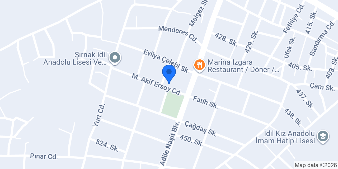 İdil Atatürk Ortaokulu konumu