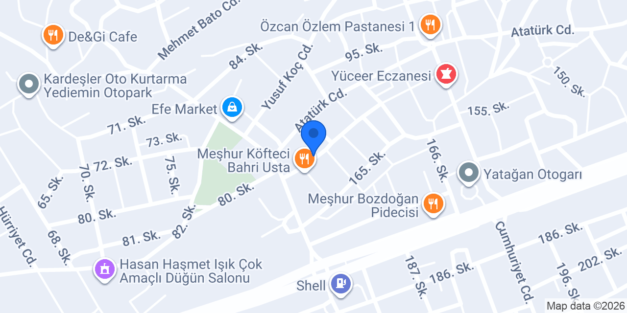 Yatağan Veteriner Kliniği konumu