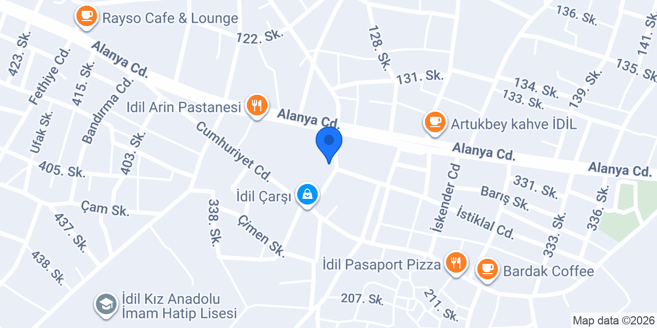 İdil İlçe Emniyet Müdürlüğü konumu