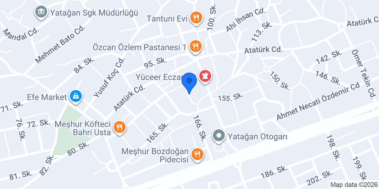 ÇINAR HARİTA MÜHENDİSLİK YATAĞAN konumu