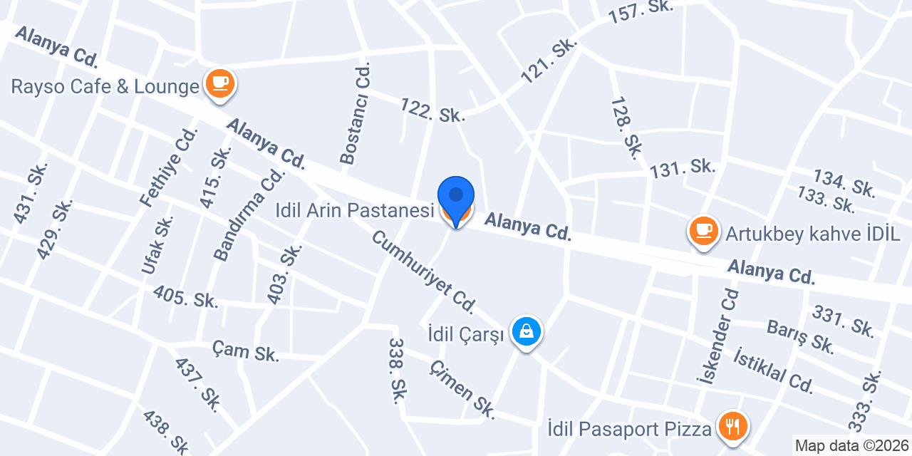 Idil Arin Pastanesi konumu