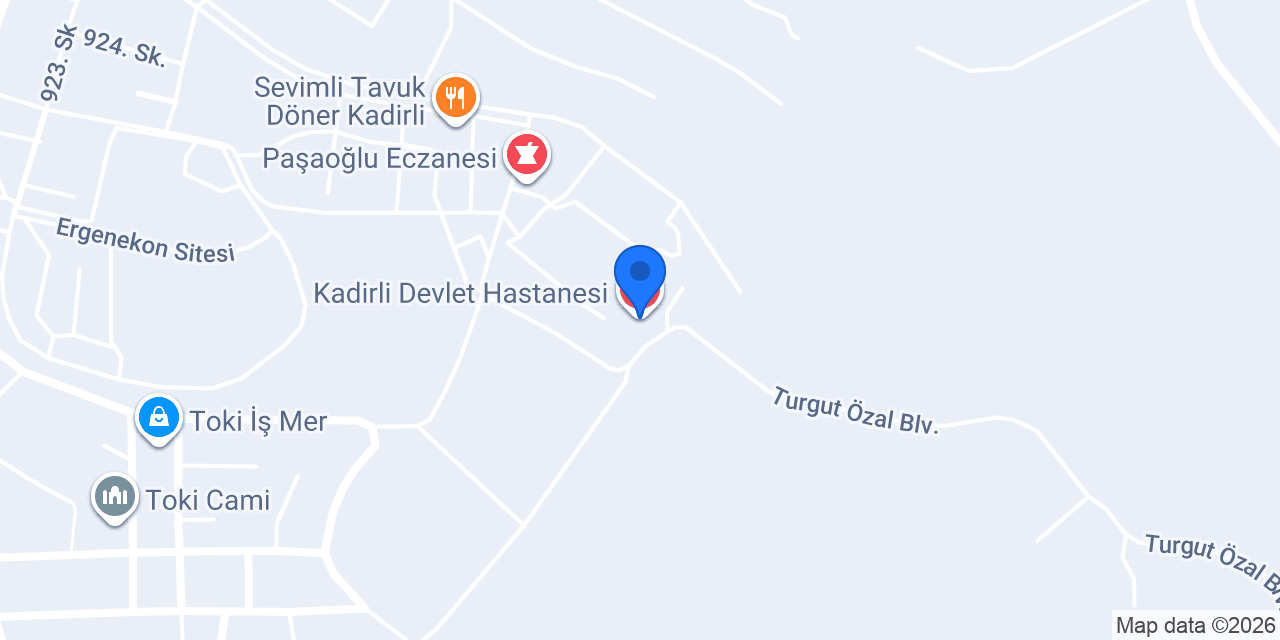 Kadirli Devlet Hastanesi konumu