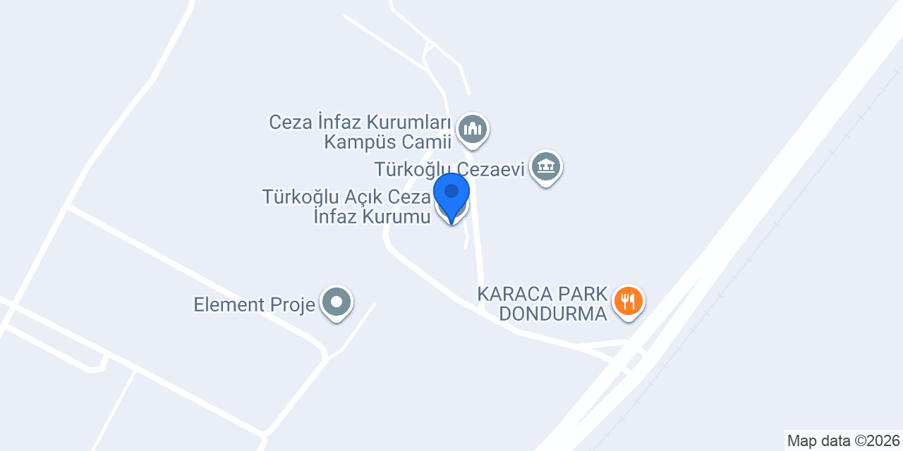 Türkoğlu Açık Ceza İnfaz Kurumu konumu