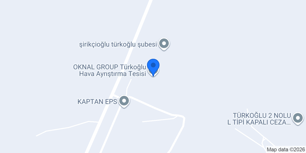 OKNAL GROUP Türkoğlu Hava Ayrıştırma Tesisi konumu