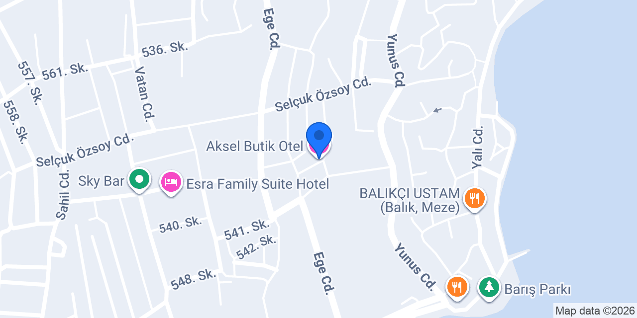 Aksel Butik Otel konumu