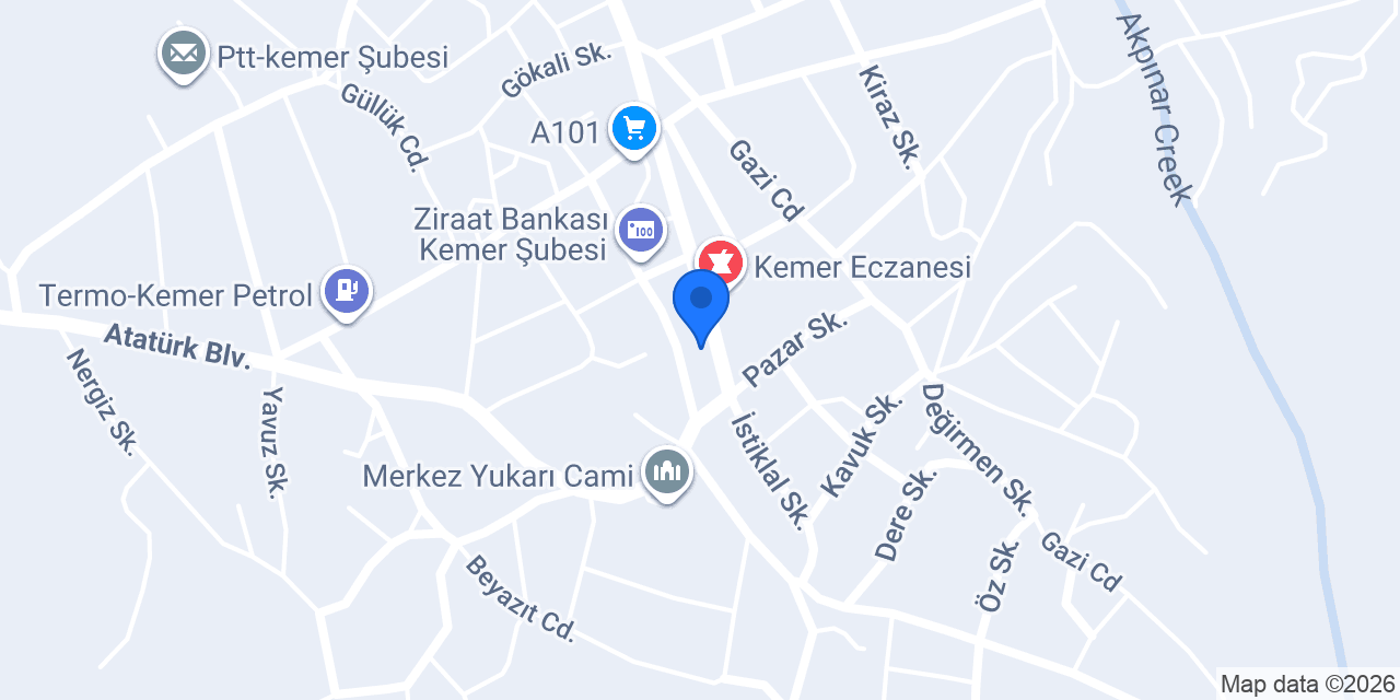 Kemer Belediyesi konumu