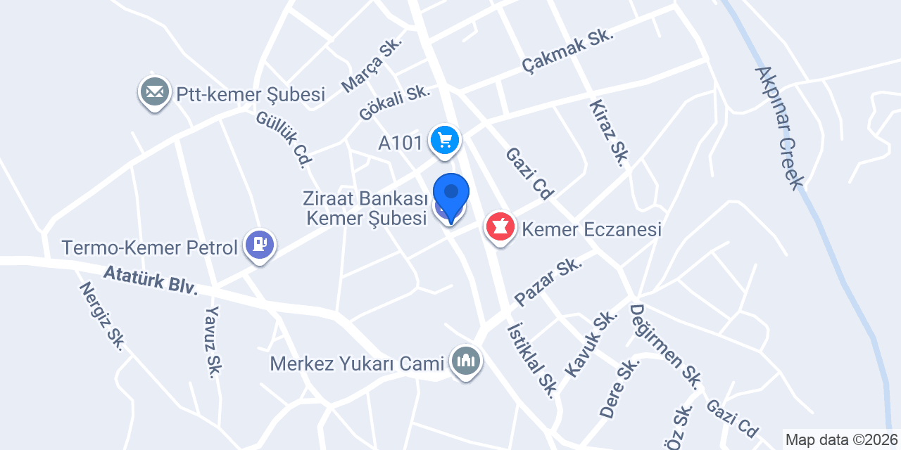 Ziraat Bankası Kemer Şubesi konumu