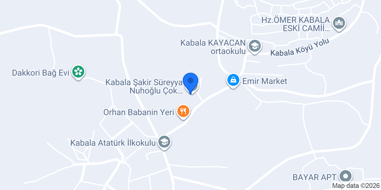 Kabala Şakir Süreyya Nuhoğlu Çok Programlı Lisesi konumu