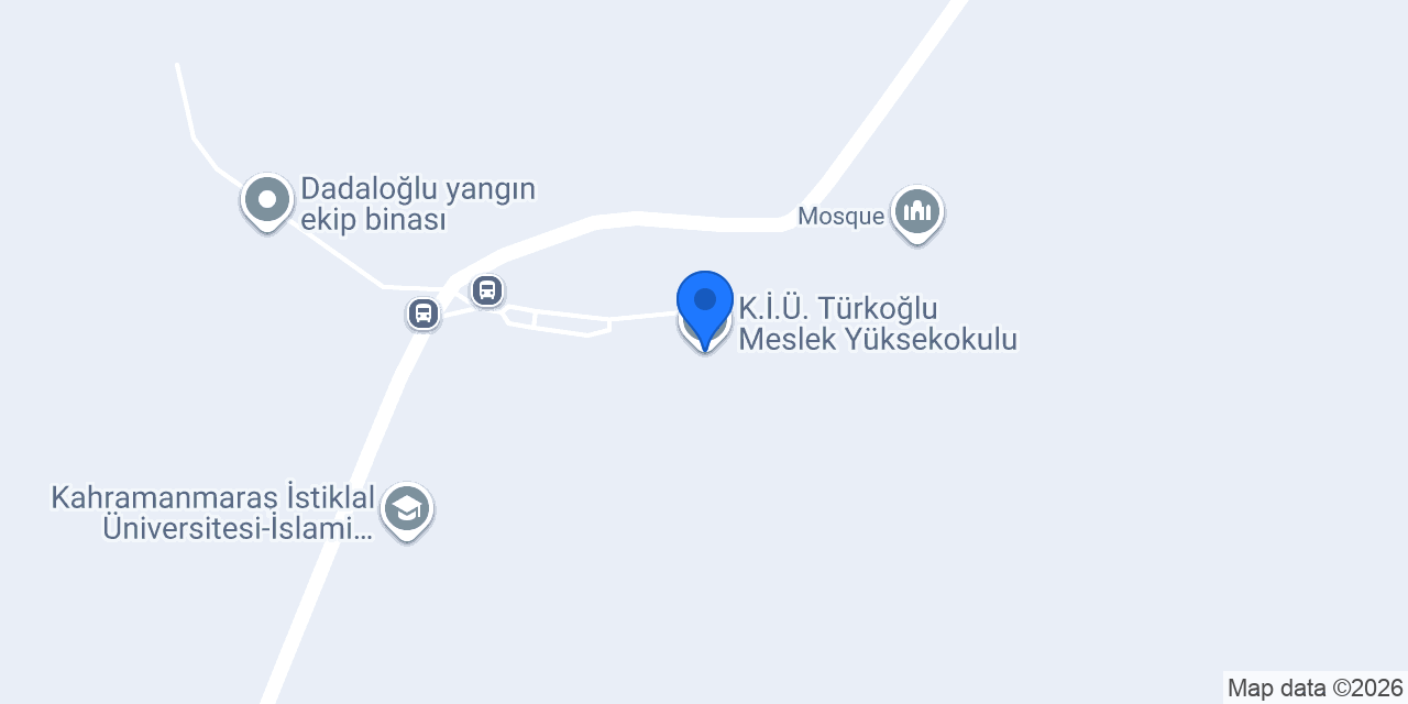 K.İ.Ü. Türkoğlu Meslek Yüksekokulu konumu