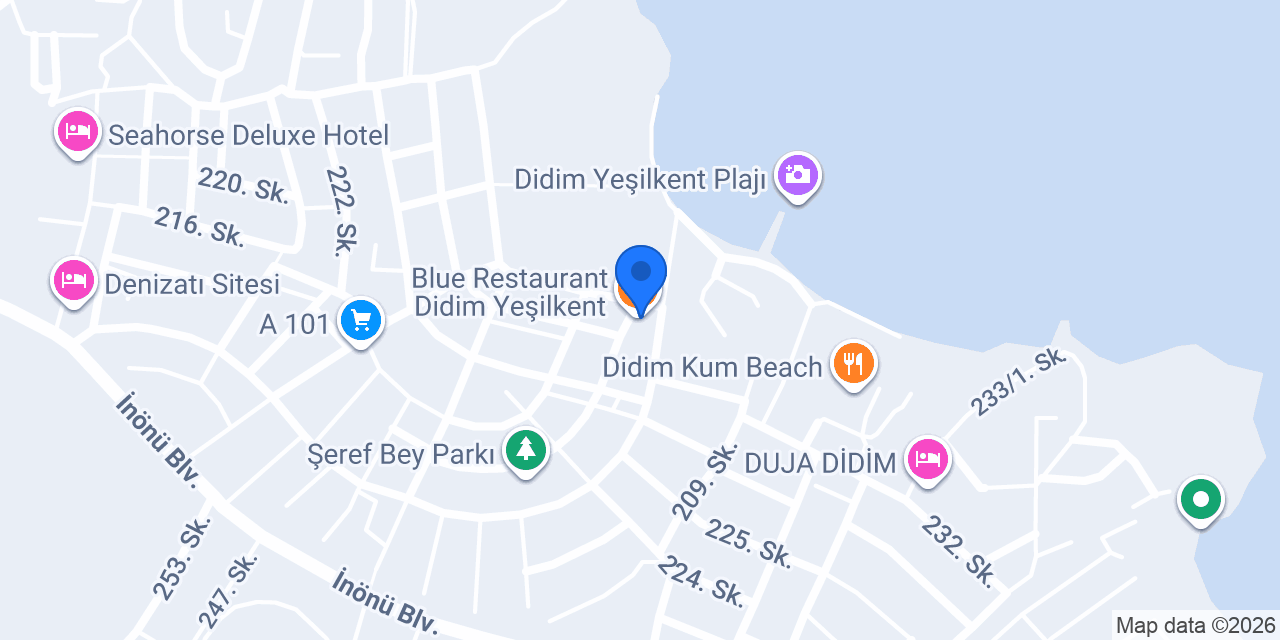 Blue Restaurant Didim Yeşilkent konumu