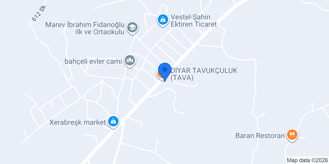 DİYAR TAVUKÇULUK(TAVA) konumu