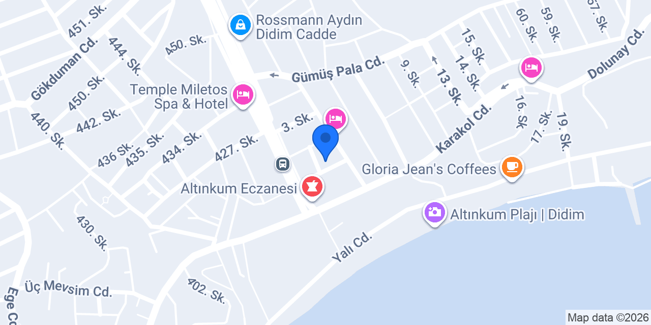 Altınkum Otel Didim konumu