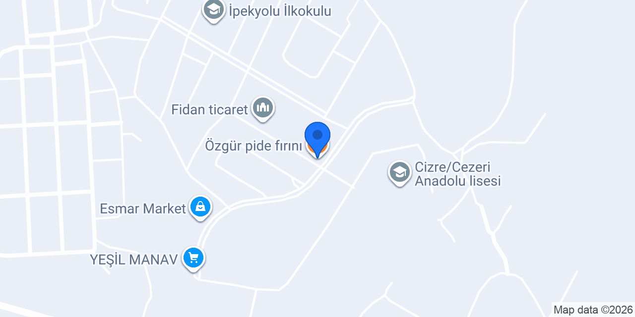 Özgür pide fırını konumu