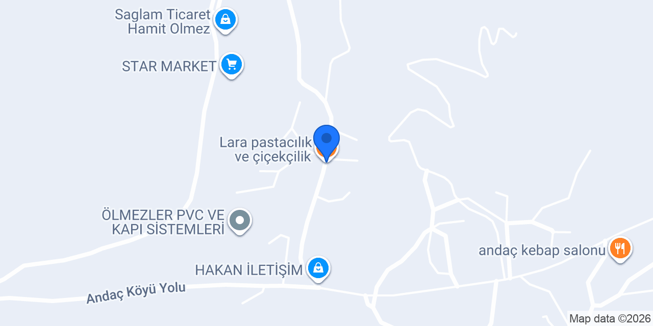 Lara pastacılık ve çiçekçilik konumu