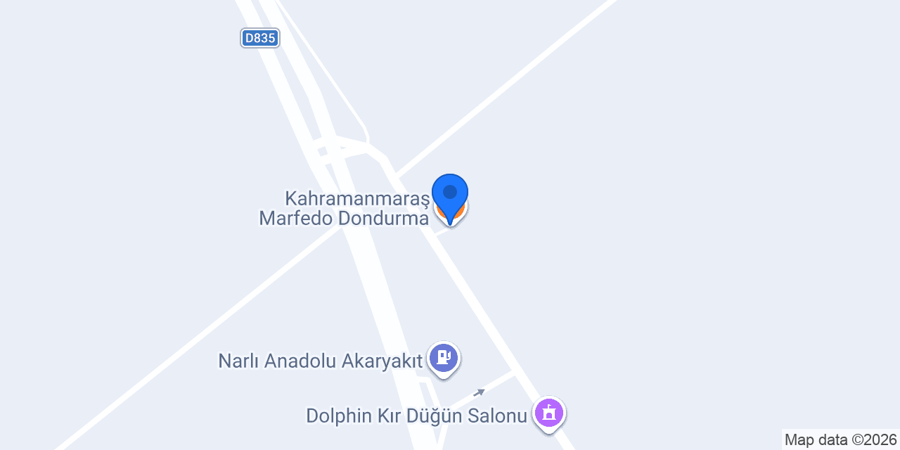 Kahramanmaraş Marfedo Dondurma konumu
