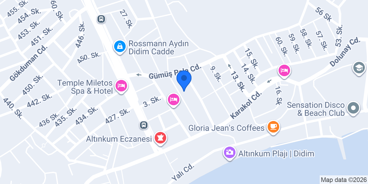 Aristo Otel konumu