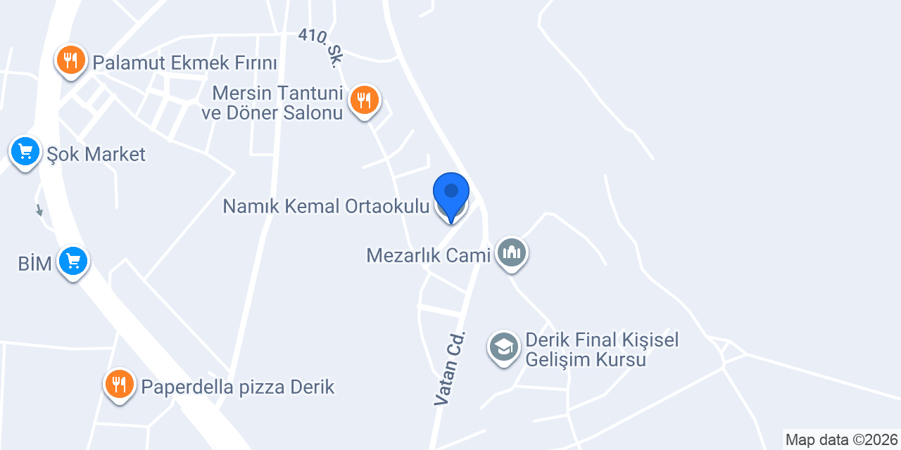 Namık Kemal Ortaokulu konumu